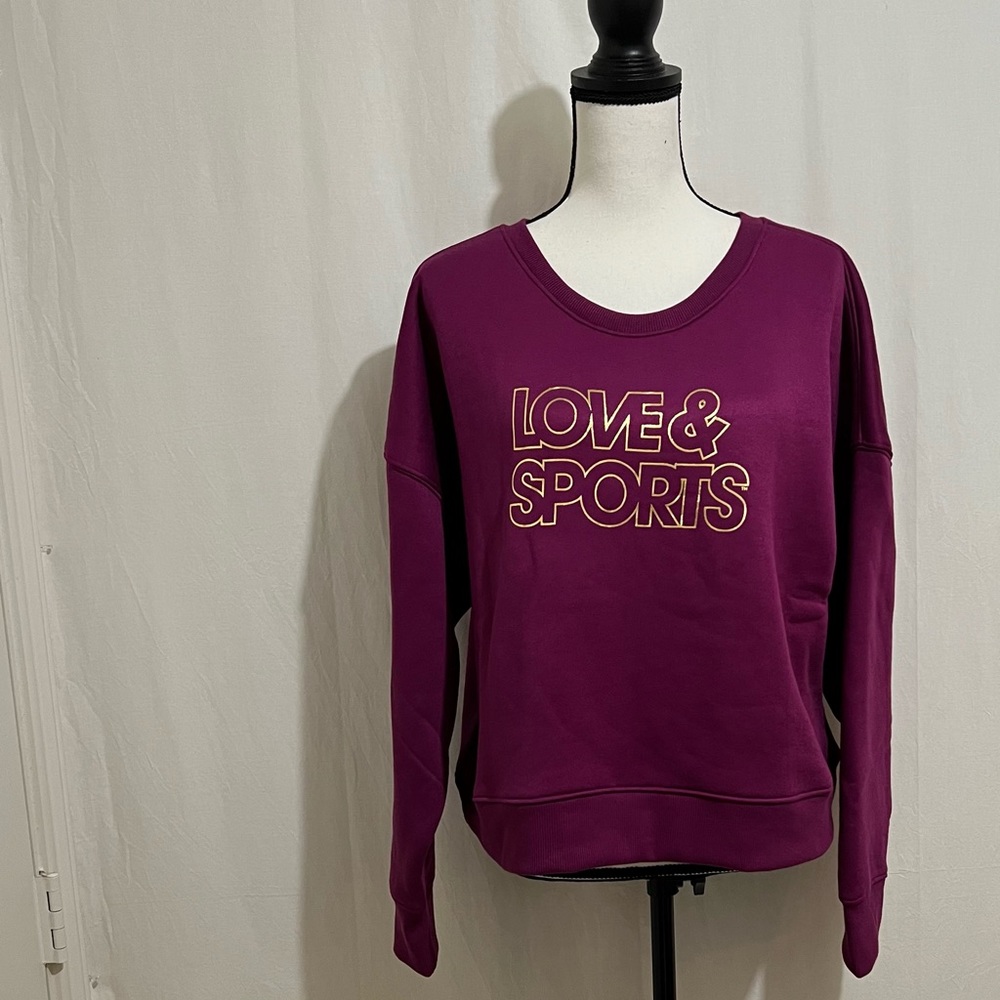 Love & Sports Fleece Sweat Shirt Multiple Sizes color Berry